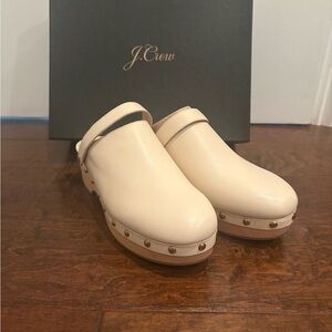 J. Crew Grace Convertible Leather Clogs in Dusty Ivory Size 8.5.